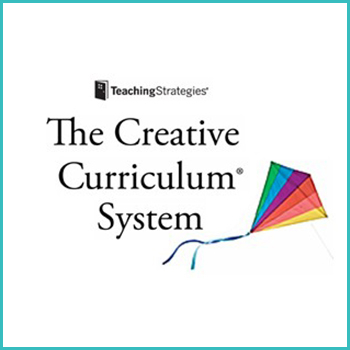 Logo for The Creative Curriculum System by Teaching Strategies, with a colorful kite illustration on the right.